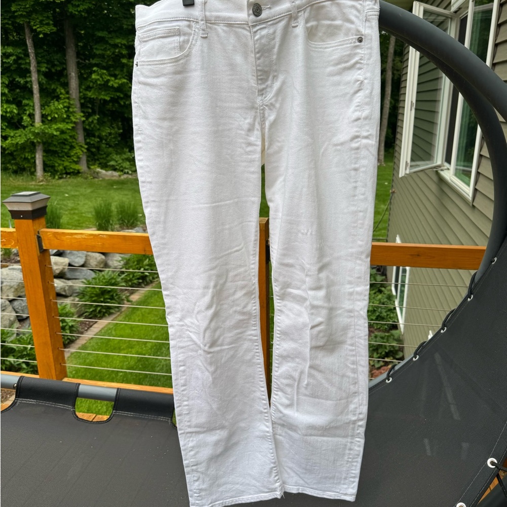 Express Barely Boot White Jeans